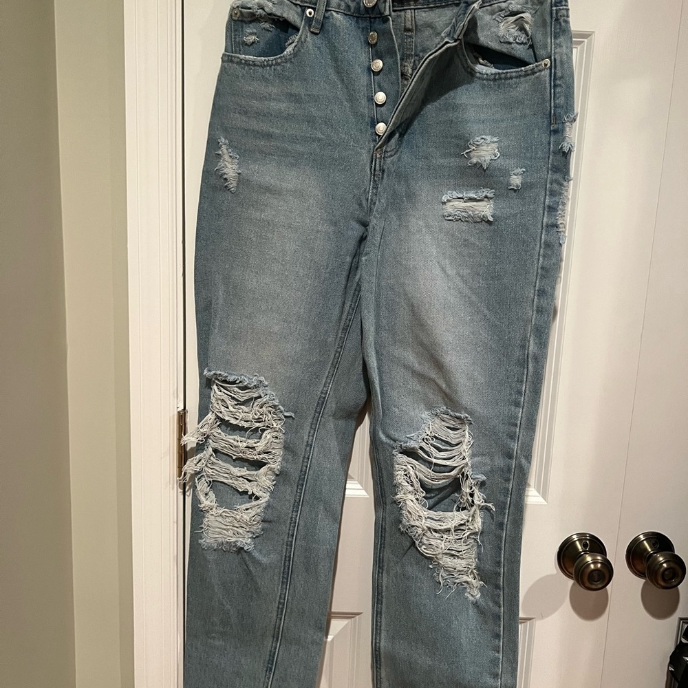 Signature Distressed Light Blue Boyfriend Jeans